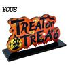 Solid Wood Holiday Table Decor Halloween Wooden Tabletop Ornaments, Freestanding Letter Signs, Decorative Centerpiece Theme Decorations with