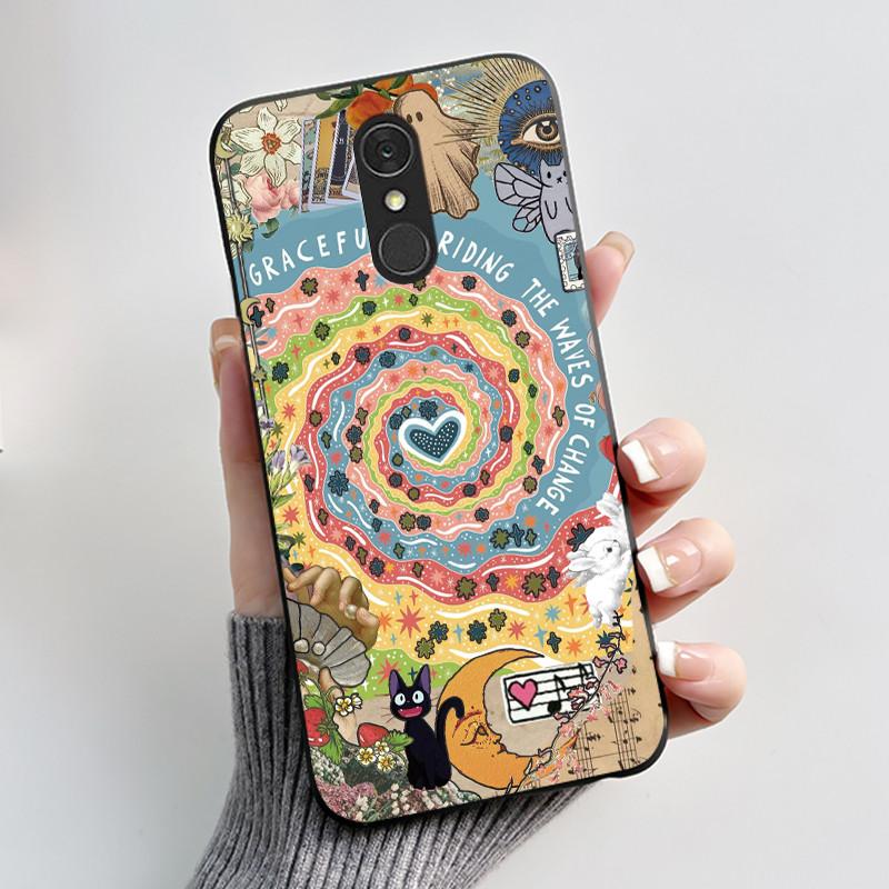 Casing For LG Q7 Plus Q7+ Q7a LM-Q610 Q725L Q725K Q725S Soft Case Aesthetic Cute Cat Cartoon Phone Back Cover Shockproof Bumper
