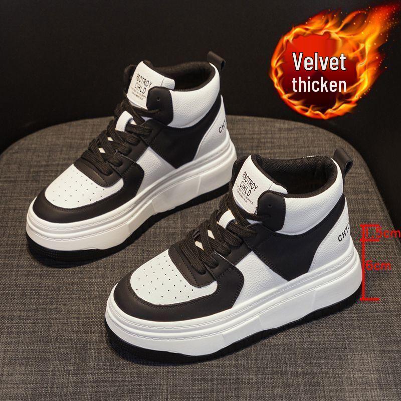 Dámské jarní 2025 platformové boty s vysokým svrškem – Lehké tenisky na silné podrážce zvyšující výšku