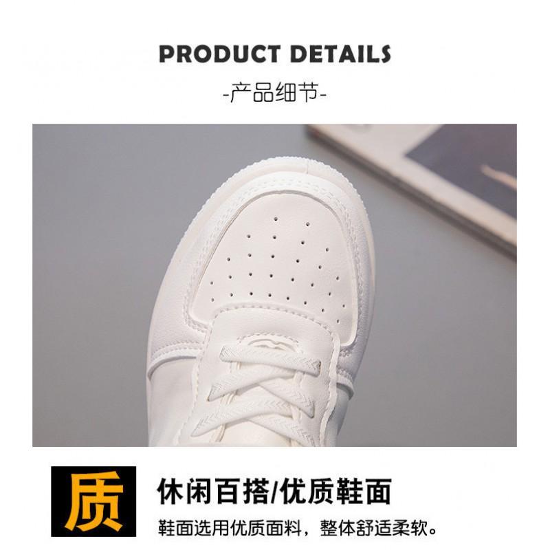 Kids Casual Sneakers Boys Girls Soft Sole Non-Slip Rubber Breathable Plain Black White