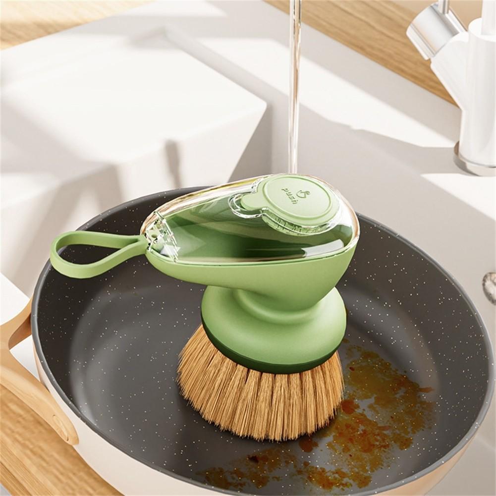 Airtight Pump Mechanism Kitchen Cleaning Brush Soap Dispensing Brush