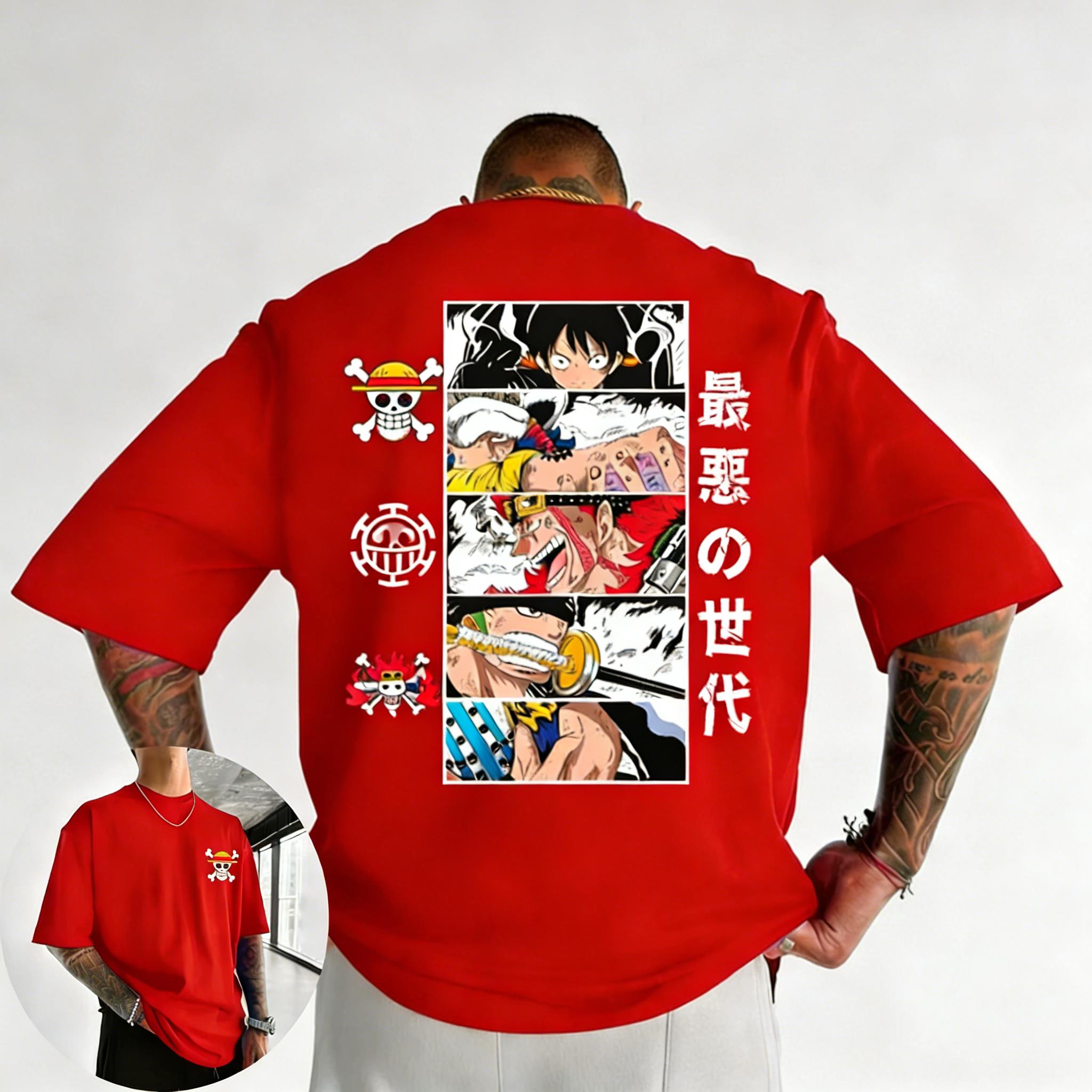 

Summer Plus Size One Piece Anime Printed Men and Women Tshirt Casual Parent Child Top Fashion Y2K Harajuku Style Street Wear S