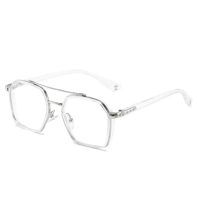 New Men and Women Metal Glasses Retro Double Bridges Anti Blue Light Computer Mirror Reading and Playing Games Eye Protection