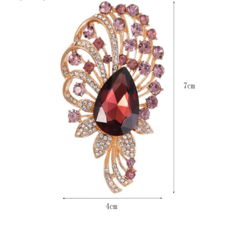 Vintage Luxury Rhinestone Crystals Brooches For Women Clothing Coat Jewelry Accessries Gifts