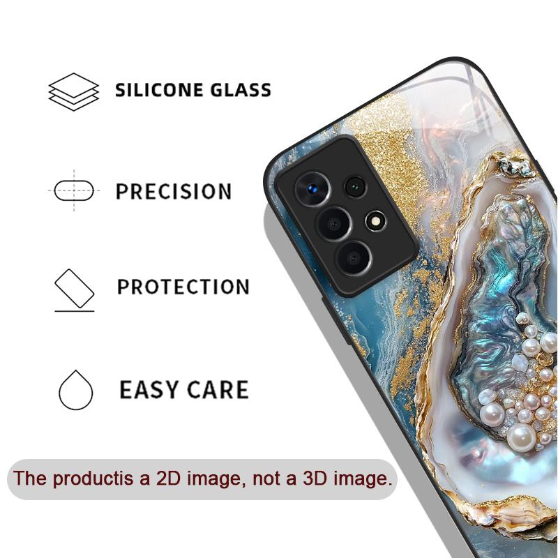 Luxury Marble Gemstone Pattern Tempered Glass Phone Case for Samsung Galaxy S25 Ultra S24 S23 Plus S22 S21 S20 FE A56 Hard Cover