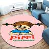 Pippi Longstocking Round Area Rug,Carpet Rug for Living Room Bedroom Sofa Playroom Decor,Non-slip Floor Mat