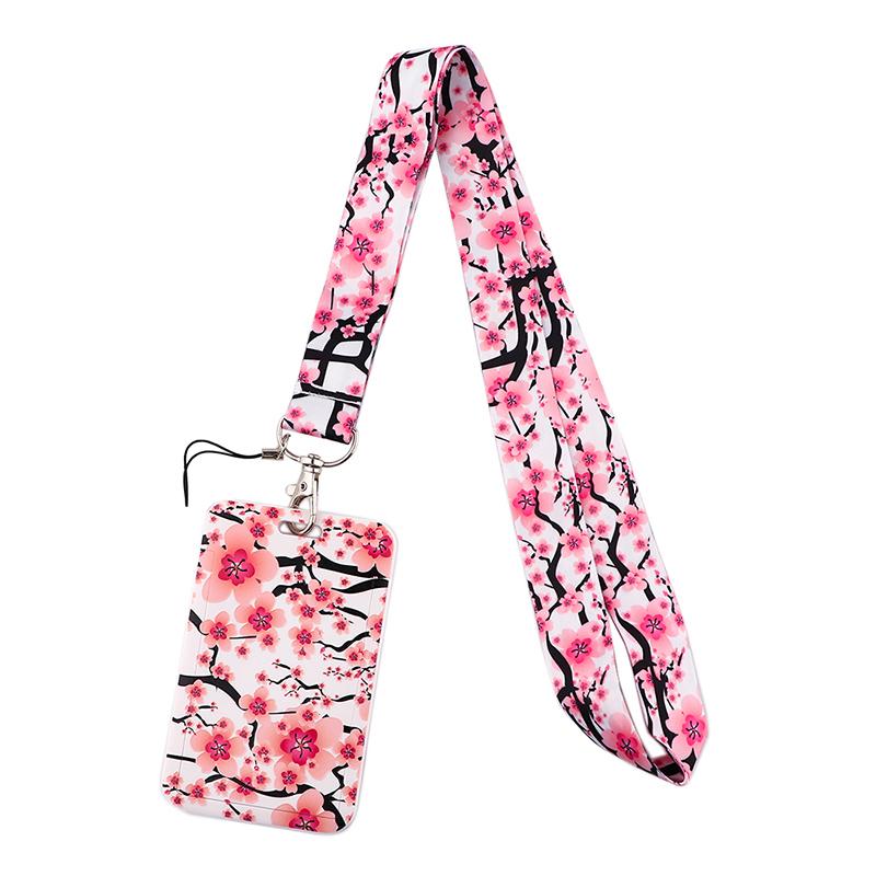 Yoga Sakura Credential Holder Little daisy Lanyard for Key Cute Neck Strap Card ID Badge Holder Key Chain Accessories Wholesale