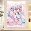 Original Anime Tapestry Blue Twin Ponytails Anime Girl Perfect Gift for Game Fans Wall Hanging for Bedroom Dorm Room Decor