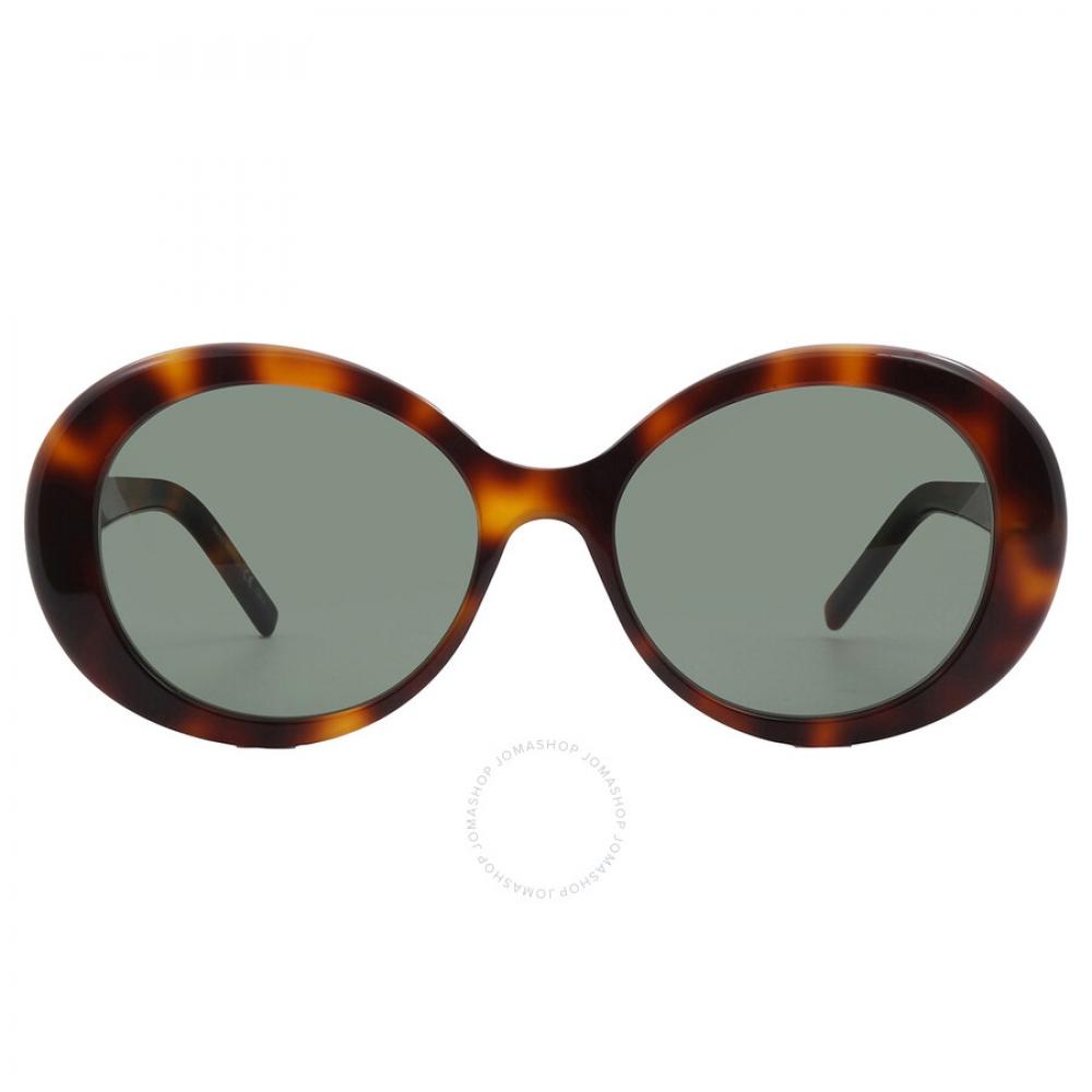

Saint Laurent Green Round Ladies Sunglasses SL 419 002 56
