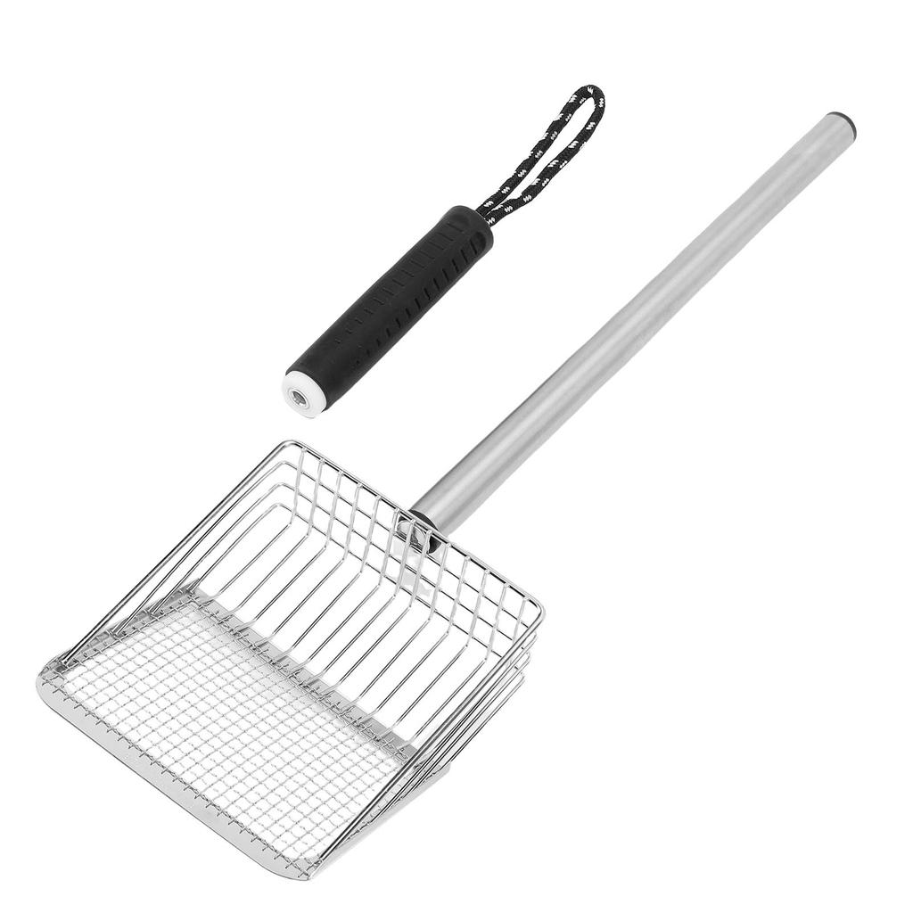 Katzenstreuschaufel aus Edelstahl mit langem Griff Katzenstreuschaufel Kitty Metallschaufel für Haustierstrände