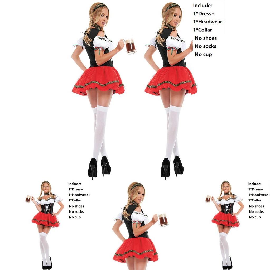 Hochwertiges Oktoberfest Bier Kellnerin Dirndl Outfit Ideal für Themenpartys