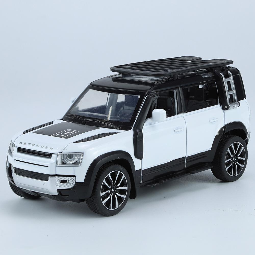 1/32 Scale LAND Rover Defender 110 Toy Car Model Alloy Diecast SUV Sound Light Pull Back Model Car Toy for Boy Gifts Collection