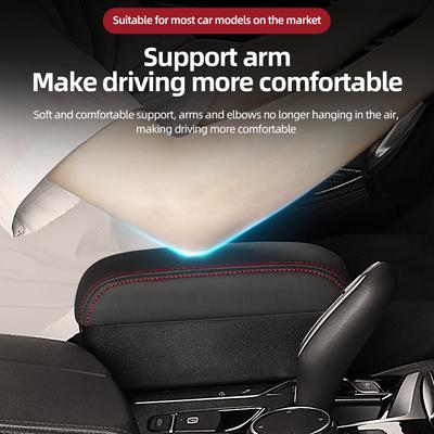 Height Adjustable Car Center Console Gap Storage Organizer with Liftable Tray Elbow Support Armrest Pad for SUV Sedan
