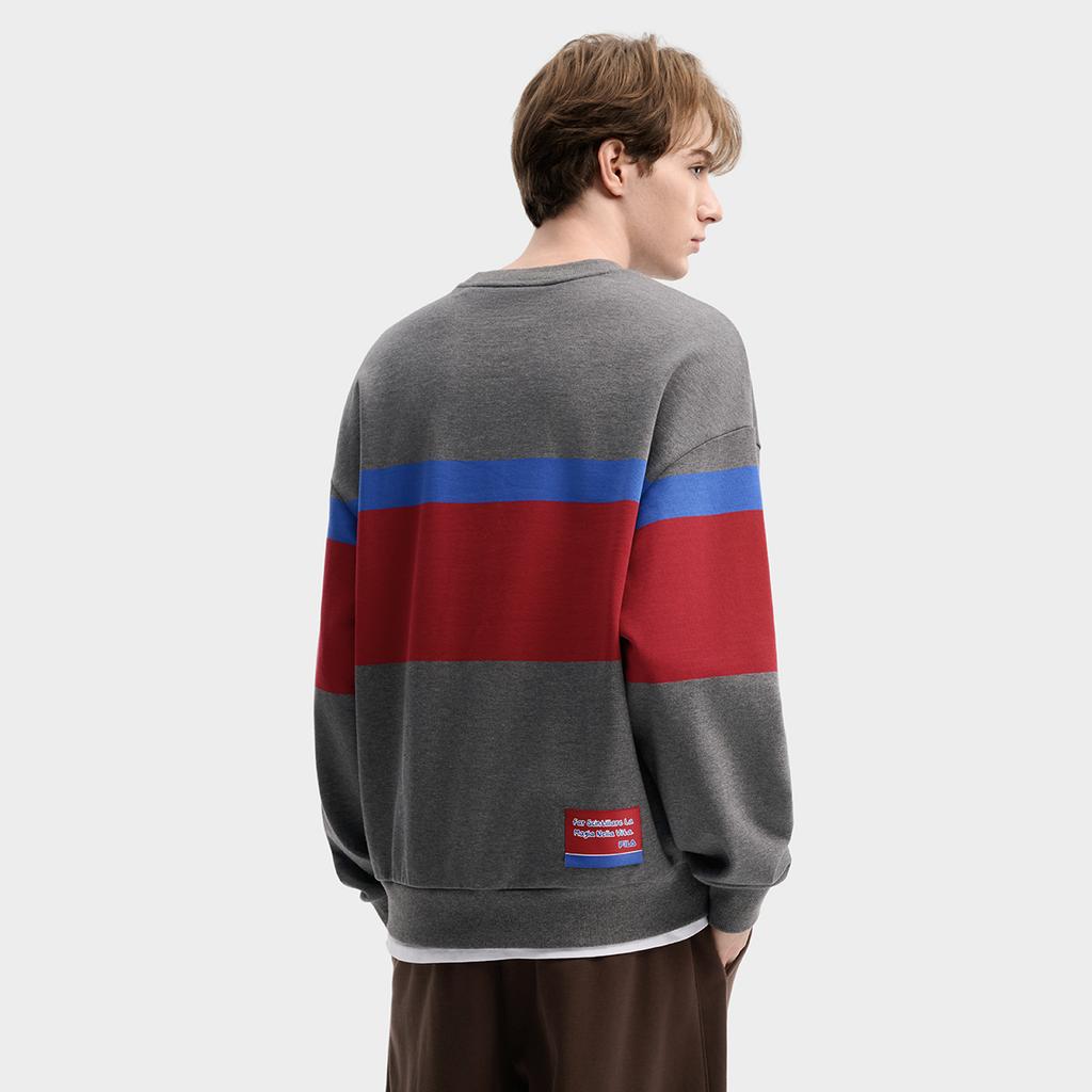 FILA CNY Sweatshirts Unisex Jia Ma Heather Gray Crew Neck Moderate Regular F11U619201FLM