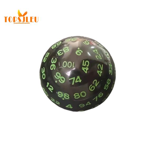 

Многогранные яркие цветные игральные кости с выгравированными цифрами - 100-гранные многогранные игральные кости, идеально подходящие для настольных игр и реквизита зелёный