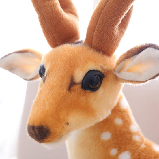 Plush Deer Toy Soft PP Cotton Filling Simulation Animal Doll Christmas Elk Decoration