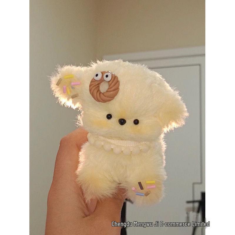 

Плюшевая кукла-щенок ручной работы, подарочный набор на день рождения, из шерсти, с кроличьим мехом и шениллом, для девушки