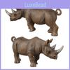 Realistic Animal Model Handcrafted Solid Plastic Rhino For Home Decor And Early Education