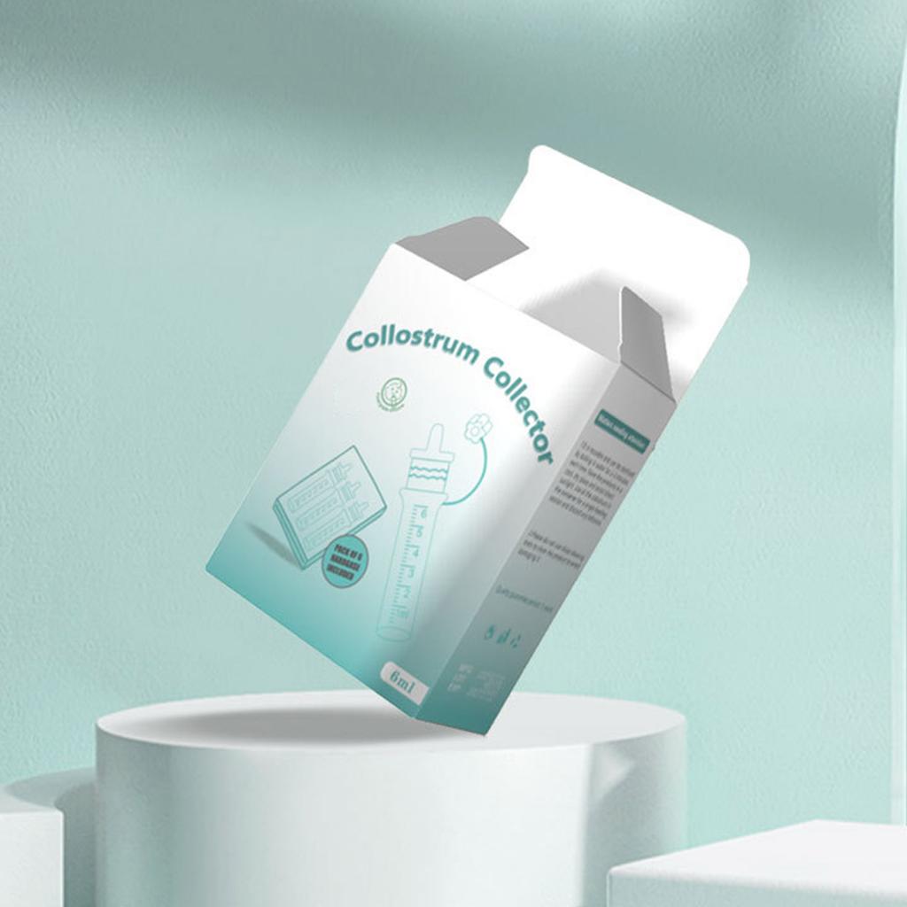 Set of 6pcs Colostrum Container Tube for Newborns Feeding BPA Free Breast Milk Collector Case Baby Feeding Dropper