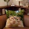 Funny Sad Hamster Emoticon Cushion Cover Pillowcase Upholstery Sofa Throw Pillow Home Decor Pillowcas