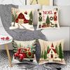 Christmas White Cartoon Christmas Decoration Combination Christmas Tree Festive Atmosphere Elements Living Room Bedroom Home Cushion Cover
