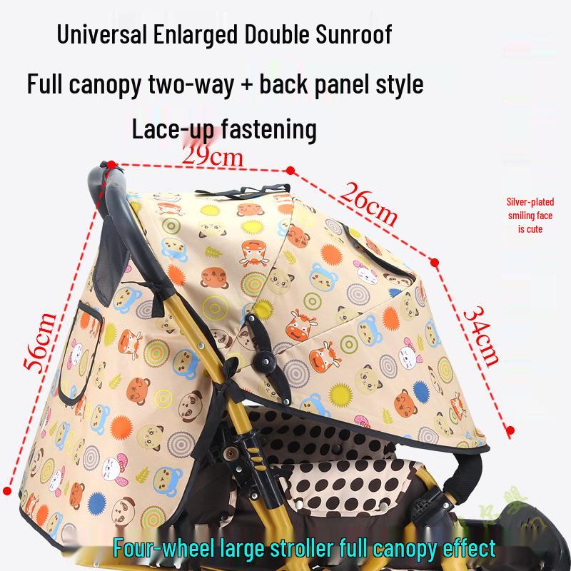 Universal Baby Stroller Sunshade Canopy with Pockets