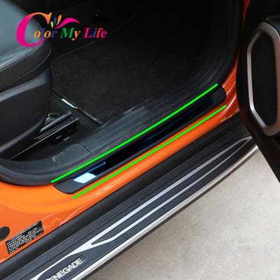 Color My Life 4Pcs/Set Stainless Steel Door Sill Plate for Jeep Renegade 2015-2022 Accessories Car Doors Sille Plates Cover