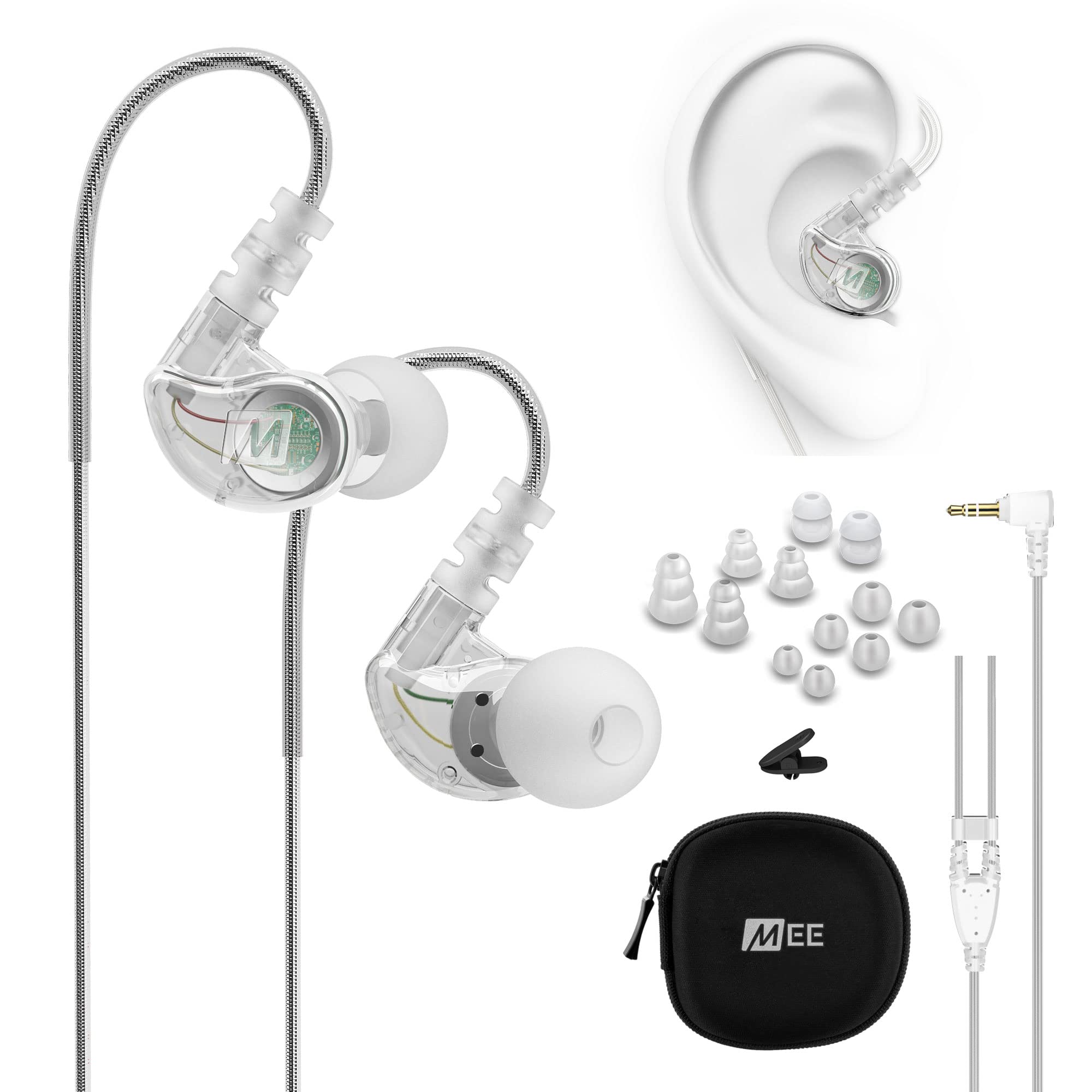 

MEElectronics M6 Sports Headphones Clear Sport-Fi In-Ear Earphone-M6-CL-MEE [Used]