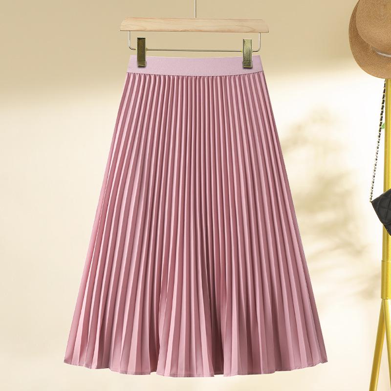 

Women s Coffee Color High Waist A-Line Midi Skirt, Autumn/Winter 2024, Slim Through-the-Knee Versatile Style. XL (115-125 jin) розовый