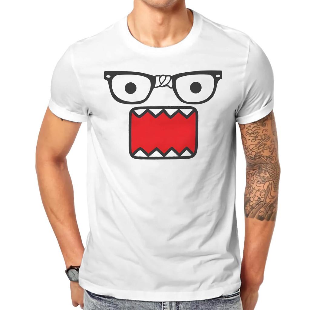 Domo Glasses Face Tshirt Graphic Unisex Tops Vintage Summer Cotton Streetwear T Shirt