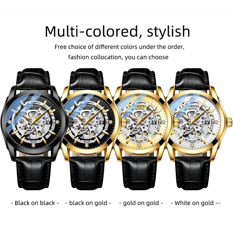 Mens Watches Fashion Luxury Hollowing Automatic Mechanical Watch Waterproof Luminous Watch For Man