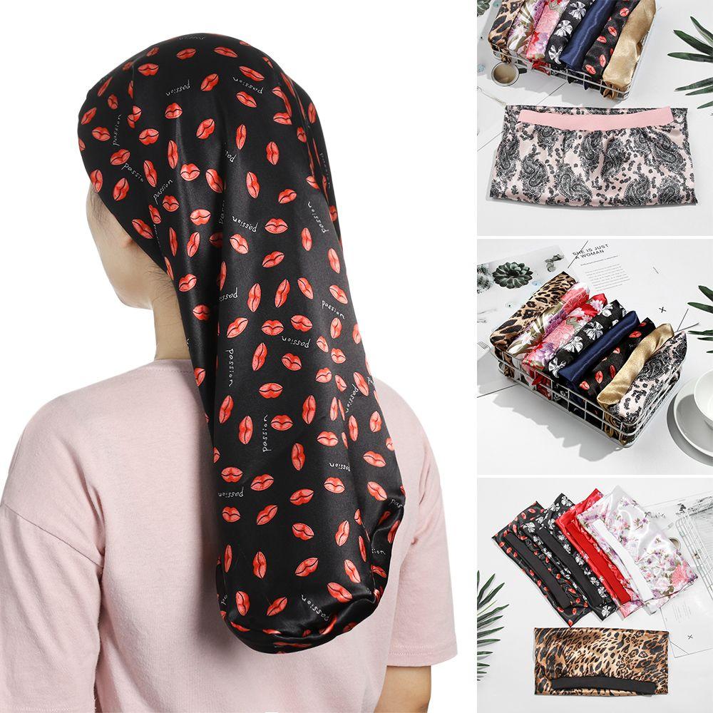 

Women Head Wrap Cover Long Satin Hair Care Bonnet Curly Cap Nightcap Chemo Cap Sleep Hats 8