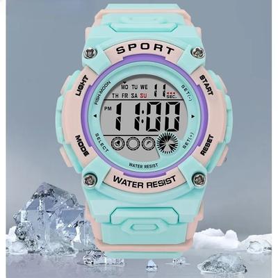 Student Digital Watch Waterproof Sports Children Watch Glow Multi Function Kids Watch Seven Colors Light Gift