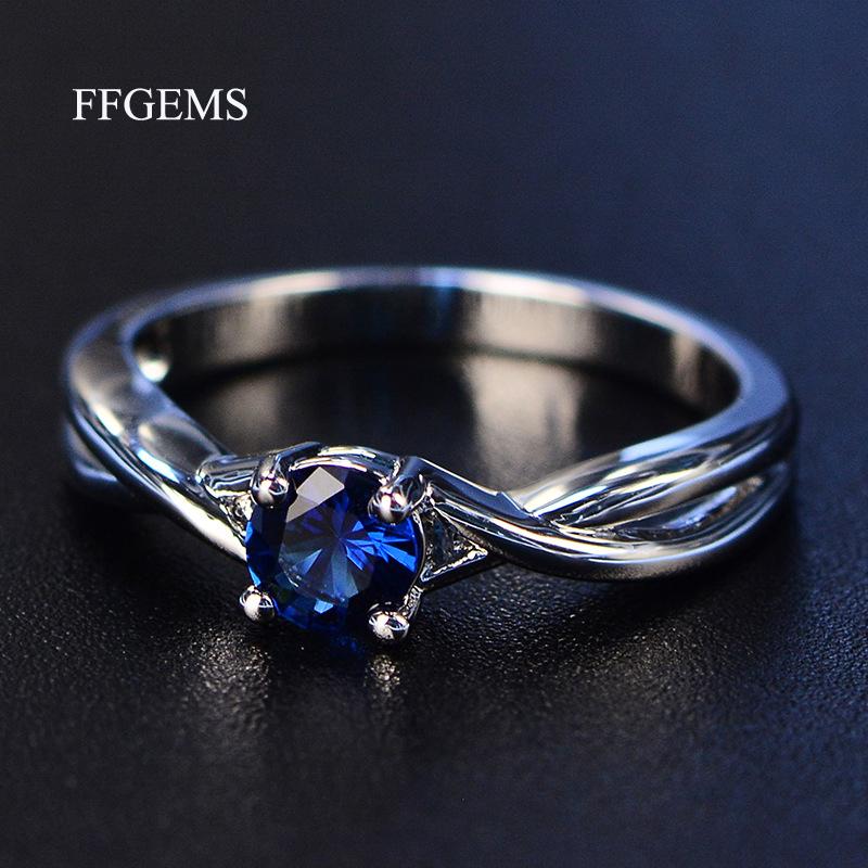 

Bague en argent saphir bleu pour femme, драгоценные камни FFGems, бижутерия из серебра 925 пробы, матовый цвет aigue-marine, matiques de fiançailles
