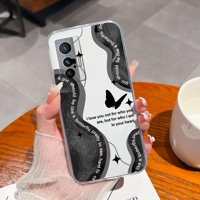 Phone Shell For Vivo X200S X21 X60 X70 X80 Pro Plus X27 Cute Cartoon Bears Patterns Luxury Transparent Soft TPU Lens Protection Covers For Vivo Casing