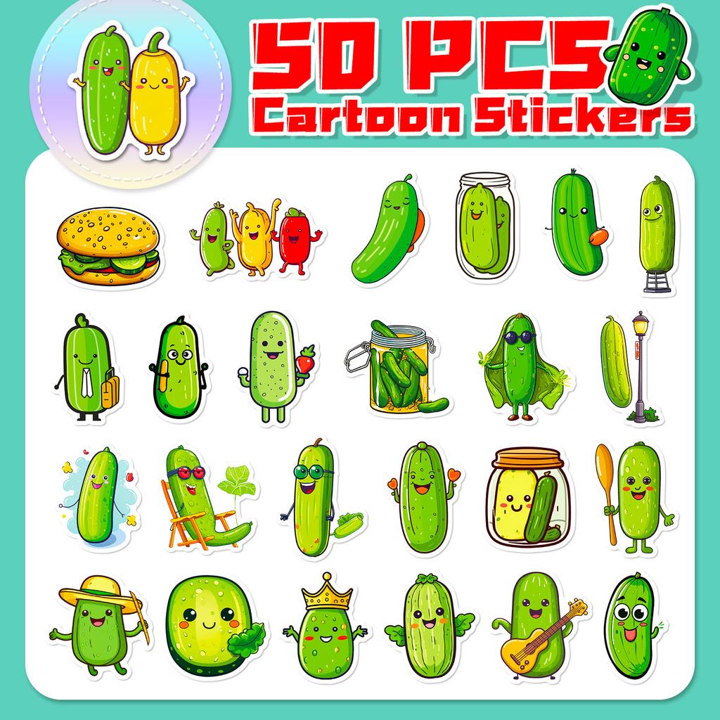 51 Sour Cucumber Pickle Decals Sour Cucumber Doodle Mobile Phone Decals Premium Durable Quality Useful Practical