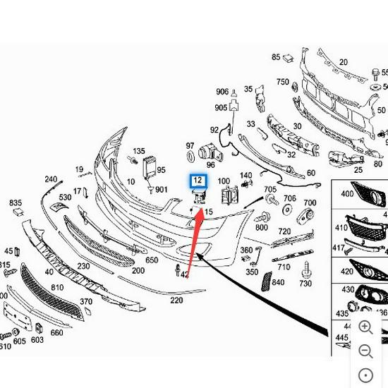 2218800505 & 2218800605 Front Bumper Spray Nozzle Covers for Mercedes-Benz S-Class W220 S350