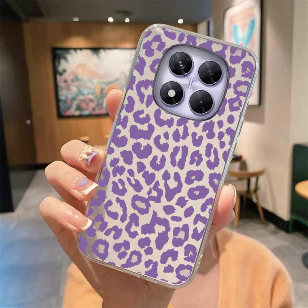 Blauw Luipaardprint Artistiek Marmeren Telefoonhoesje Voor Xiaomi Redmi Note 15 Pro 5G Transparant Helder Voor Redmi 15C 15 4G Zachte Cover