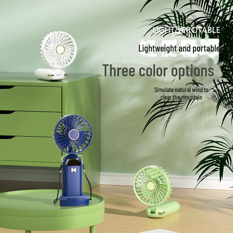 Ventilatore Portatile Pieghevole con Display Digitale 2025 - Silenzioso, Ricaricabile USB, per Uso su Scrivania, Portatile o da Collo