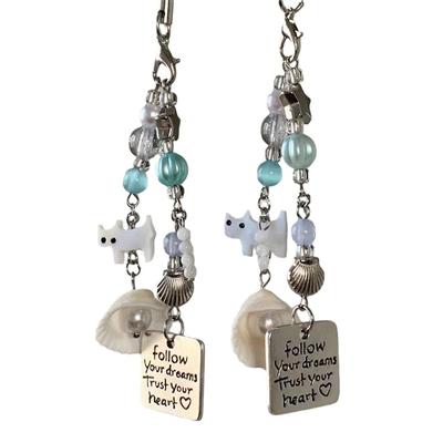 Blumenherz Perlenarmband Buntes Schlüsselband Handy-Anhänger Handy-Taschenanhänger Kette