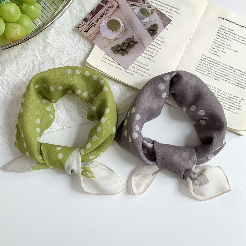 Kopftuch Sommer Damen Ländlich Frühling und Sommer Neue Mode Vielseitiges Stirnband Multifunktionaler Outdoor-Schal Seidenschal Hals Kleiner quadratischer Schal