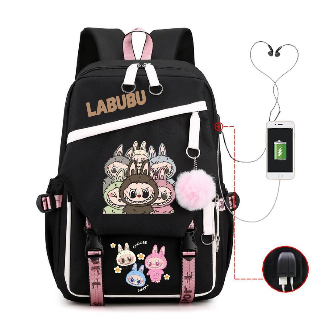 Cute Children's Schoolbag Contrasting Color Neutral Casual Backpack Cartoon Printing Primary and Secondary School Students