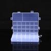 New 20-Grid Transparent PP Plastic Jewelry Storage Box, Dustproof with Fixed Card Slots