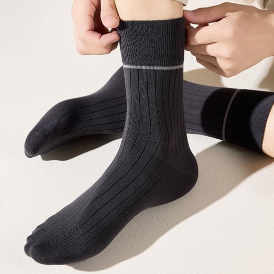 Męskie Skarpetki do Garnituru Bawełniane Antybakteryjne Prążkowane Skarpetki za Kostkę Oddychające Antyzapachowe Skarpetki Casualowe do Biznesu Sportu na Wszystkie Pory Roku do Codziennego Noszenia