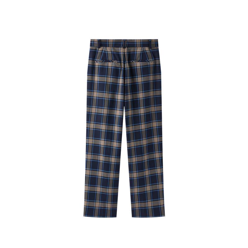 PEACEBIRD Women's Stylish Plaid Straight-Leg Trousers