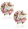 Korean Style Ceramic Rose Stud Earrings and Ear Cuffs
