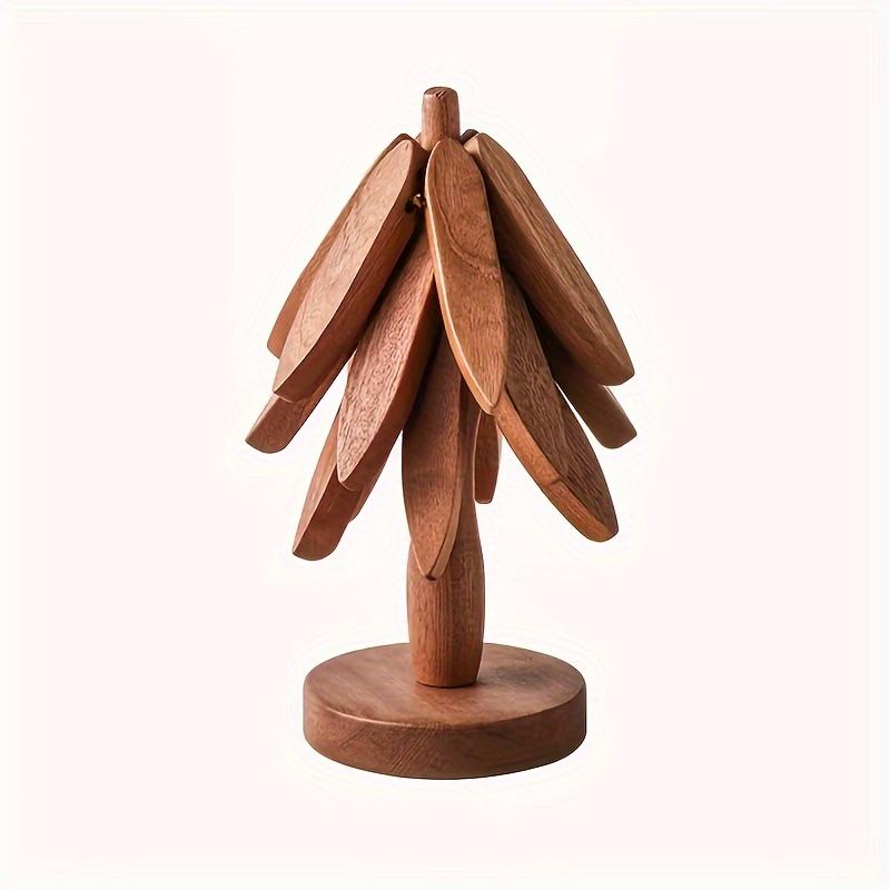 Tree Design Stand Wooden Trivets Decorative Anti Scald Heat Resistant Walnut Table Mat Insulated Pads Coaster Wood Placemats Pot
