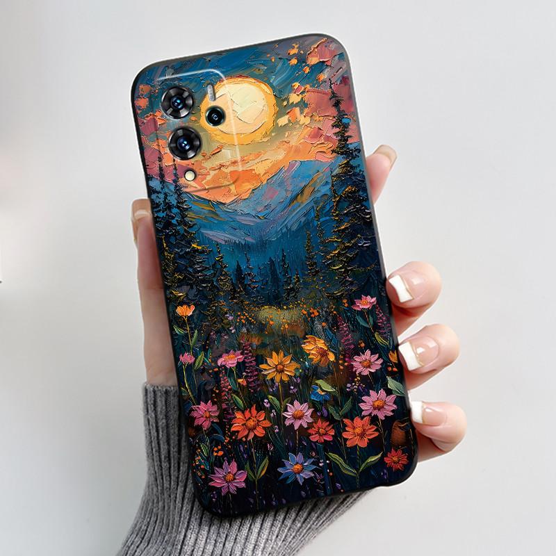 For ZTE Blade V40 Pro/ZTE 9046 Case Cute Love Rabbit Funny Black Matte Soft TPU Protective Back Cover For ZTE V40 Pro Phone Case