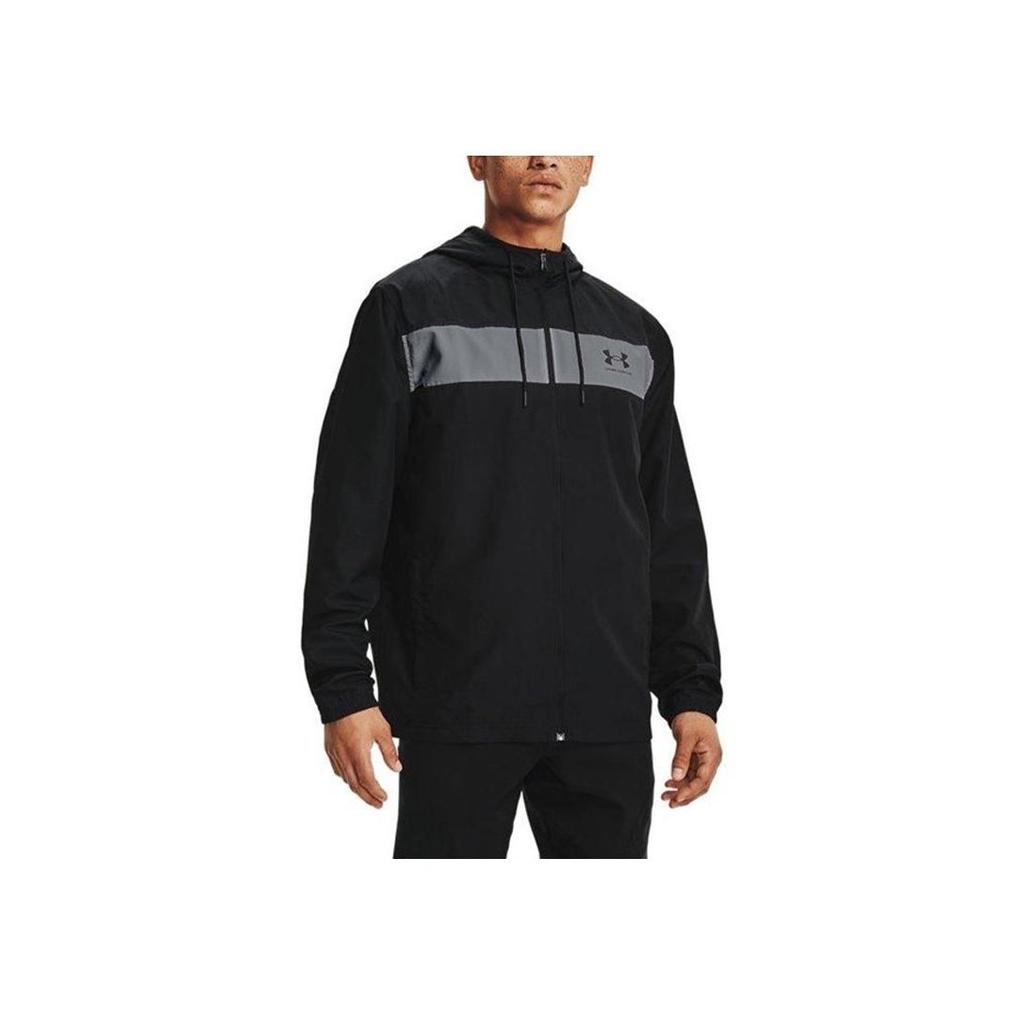 Under Armour Sportstyle Windbreaker Logo Jacket Men Black 1361621-001