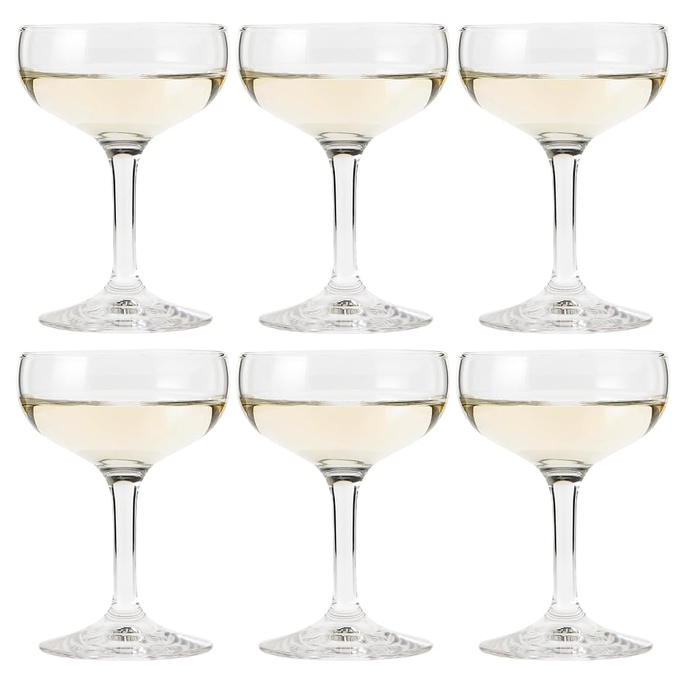 Toyo Sasaki Glass Lara Champagne Glasses, 150ml, Set of 6, HS Hard Strong HS Gold, Physically